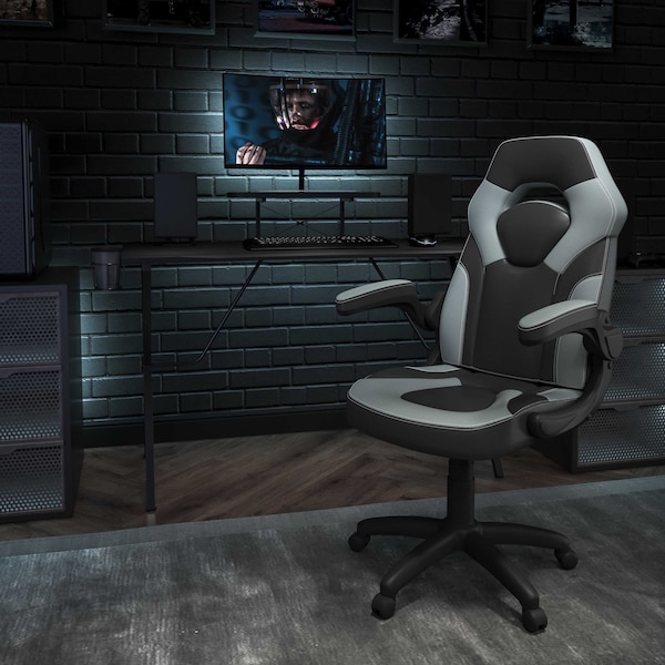Flash Furniture Black Gaming Desk and Chair Set with Cup Holder BLN-X10RSG1031-GY-GG - main